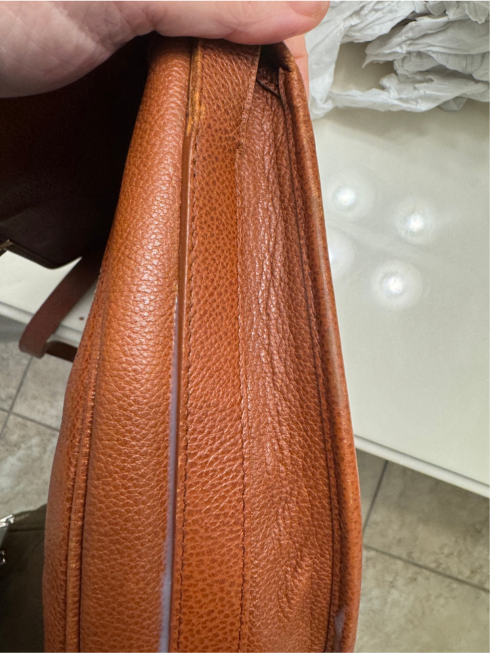 YSL Brown Leather Saddle Crossbody Vintage Bag - Picture 11 of 15